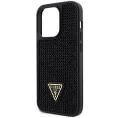 Guess hard kryt na iPhone 14 PRO 6.1" Black Rhinestones Triangle Metal Logo