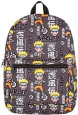 CurePink Batoh Naruto: Characters (30 x 40 x 12 cm, objem 14l) šedý