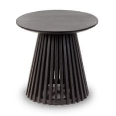 Lectus Konferenční stolek Burgo 50 cm kulatý teakové dřevo černý