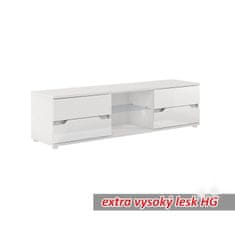 KONDELA TV stolek Adonis AS 30 - bílá/bílý vysoký lesk