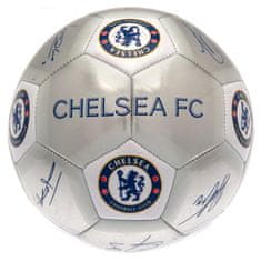 FotbalFans Fotbalový míč Chelsea FC, stříbrný, podpisy hráčů, vel. 5