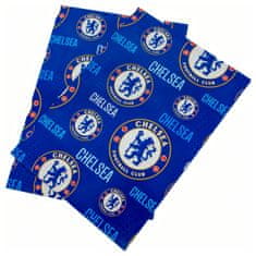 FotbalFans Dárkový balicí papír Chelsea FC, modrý, 70x50 cm, 2ks