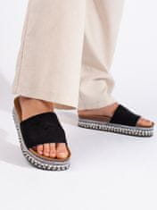 Amiatex Designové dámské černé nazouváky bez podpatku, černé, 38