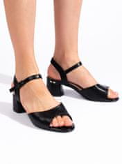 Amiatex Trendy sandály černé dámské na širokém podpatku, černé, 38