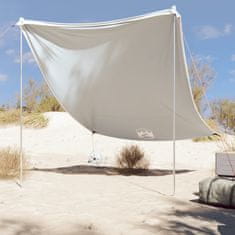 Vidaxl Plážová stříška s pískovými kotvami šedá 214 x 236 cm