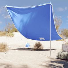 Vidaxl Plážová stříška s pískovými kotvami modrá 214 x 236 cm
