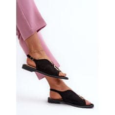 Elegantní sandály se semišovým zdobením S.Barski velikost 41