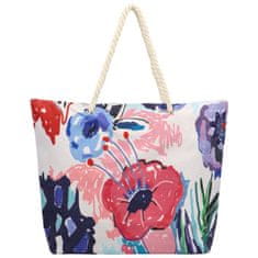 Bellugio Krásná plážová kabelka přes rameno Irilla, béžová/květy
