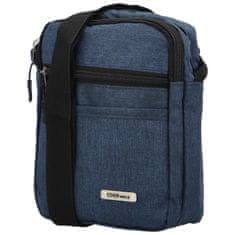 Coveri WORLD Pánská textilní crossbody taška Linton, tmavě modrá
