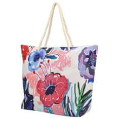 Bellugio Krásná plážová kabelka přes rameno Irilla, béžová/květy