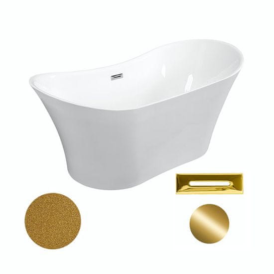 BPS-koupelny Akrylátová volně stojící vana Amber Glam Z 170x80