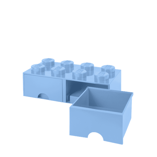 LEGO Storage úložný box 8 s šuplíky - světle modrá