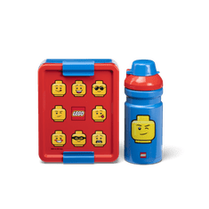 ICONIC Classic svačinový set (láhev a box) - červená/modrá