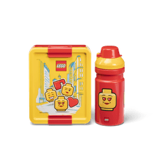 LEGO Storage ICONIC Girl svačinový set (láhev a box) - žlutá/červená