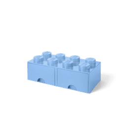 LEGO Storage úložný box 8 s šuplíky - světle modrá