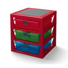 LEGO Storage organizér se třemi zásuvkami - červená