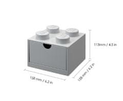 LEGO Storage stolní box 4 se zásuvkou - šedá