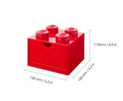 LEGO Storage stolní box 4 se zásuvkou - červená