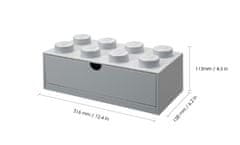 LEGO Storage stolní box 8 se zásuvkou - šedá