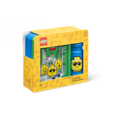 LEGO Storage ICONIC Boy svačinový set (láhev a box) - modrá/zelená