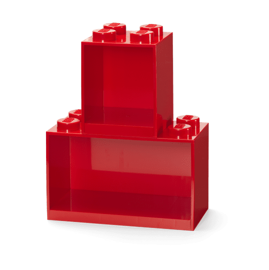 LEGO Storage Brick závěsné police, set 2 ks - červená