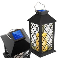 LUMILED Solární zahradní lampa LED stojací závěsná černá LIRIO 28cm
