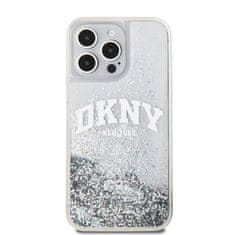 DKNY  Liquid Glitter Arch Logo Zadní Kryt pro iPhone 15 Pro Max Transparent