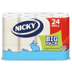 Regina Toaletní papír Big Pack NICKY bílý, 3 vrstvy, 100 % celulóza - heřmánek - 24 ks