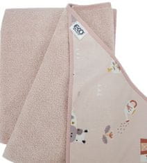 EKO Osuška na koupání s kapucí bavlněná My farm Powder pink 100x100 cm