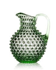 Bohemia Crystal Ručně vyráběný džbán zelené barvy s originálním designem.