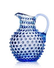 Bohemia Crystal Ručně vyráběný džbán modré barvy s originálním designem.