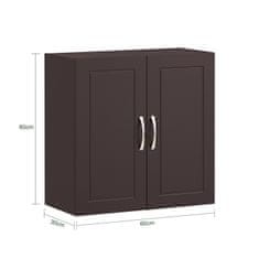 SoBuy SoBuy FRG231-BR Nástěnná skříňka Koupelnová skříňka Kuchyňská skříňka Skříňka na léky Koupelnový nábytek Hnědá 60x60x30cm