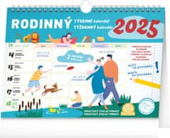 Presco Publishing Týdenní rodinný plánovací kalendář s háčkem 2025, 30 × 21 cm