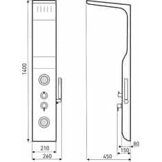 BPS-koupelny Sprchový hydromasážní panel NV-Axel