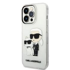 Karl Lagerfeld Lagerfeld IML Glitter Karl and Choupette NFT Zadní Kryt pro iPhone 14 Pro Transparent