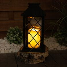 LUMILED 2x Solární zahradní lampa LED stojací závěsná černá LIRIO 28cm