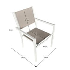ATAN Zahradní stohovatelná židle DORIO - bílá ocel/světle šedá