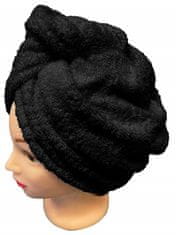 eoshop Rychleschnoucí froté turban na vlasy, černý