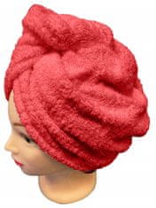 eoshop Rychleschnoucí froté turban na vlasy, červený