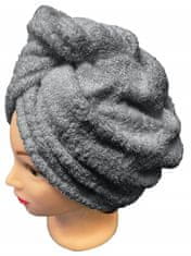eoshop Rychleschnoucí froté turban na vlasy, šedý