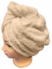 eoshop Rychleschnoucí froté turban na vlasy, krémový