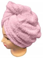 eoshop Rychleschnoucí froté turban na vlasy, růžový
