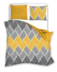 FARO Textil Bavlněné povlečení Elegant 021-B 220x200 žluté-šedé