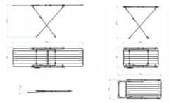 VILEDA PROFESSIONAL Balkonový sušák na prádlo stojící 209x60x97cm na kolečkách