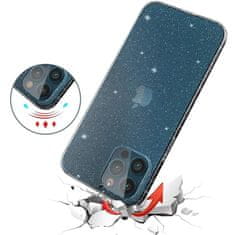 OEM Glitrový kryt na mobil Crystal Glitter pro Xiaomi Redmi Note 11/Note 11S , stříbrný