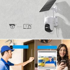 Choetech chytrá WiFi kamera s aplikací pro Android / iOS, + solární panel 5W + vestavěné baterie 4x 18650mAh, (ASC005)