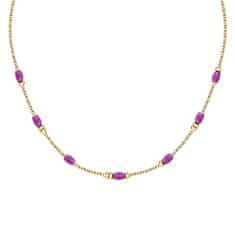 Morellato Slušivý pozlacený náhrdelník s korálky Colori SAXQ03