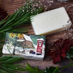 English Soap Company Vánoční tuhé mýdlo Zimní krajina - Břečťan & Cesmína, 190g