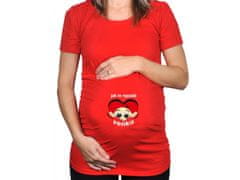 Divja Červené těhotenské tričko Jak to vypadá venku