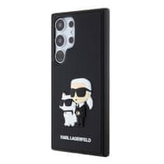 Karl Lagerfeld  3D Rubber Karl and Choupette Zadní Kryt pro Samsung Galaxy S24 Ultra Black